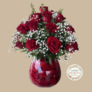 Florero en Rosas Rojas