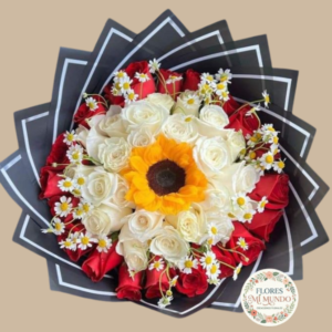 Ramo Buchon de Rosas y Girasol