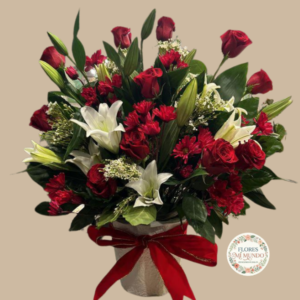 Box con Rosas Rojas y Liliums