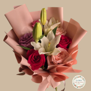 Rosas y Liliums en Ramo
