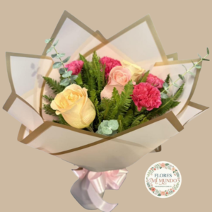 Rosas y Claveles en Ramo