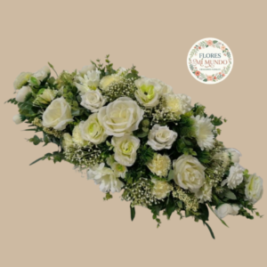 Cubre Urnas en Rosas Blancas