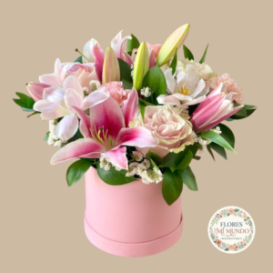 Box Con Lirios y Rosas