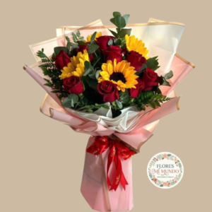 Exclusivo Ramo de Girasoles y Rosas Rojas
