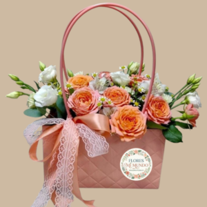 Cartera en Rosas Color Damasco