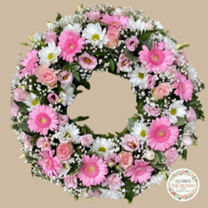 Corona en Gerberas Rosadas