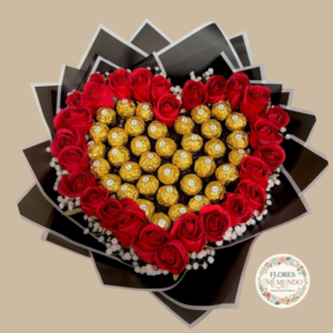 Ramo en Forma de Corazon con Bombones