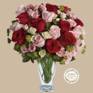 Elegante Florero en Rosas