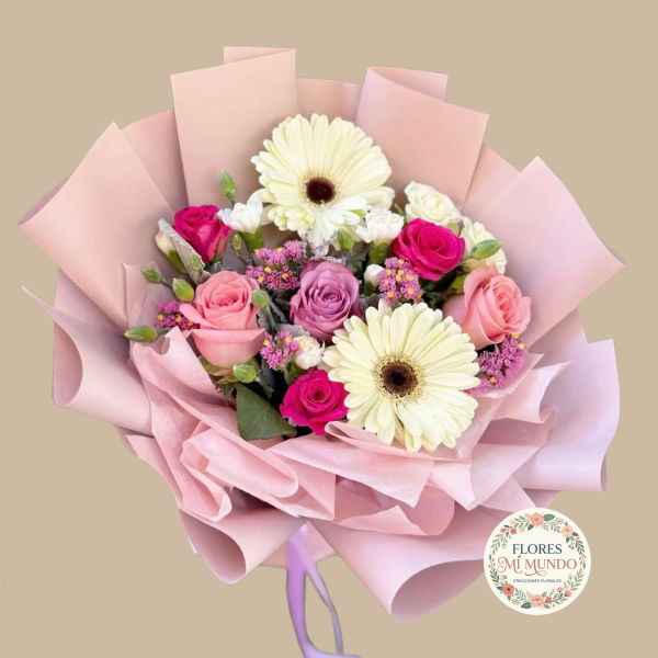 Delicado Ramo en Rosas y Gerberas