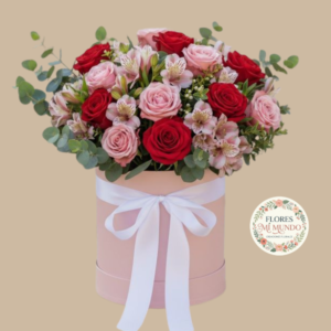 Caja floral con Rosas Bicolor
