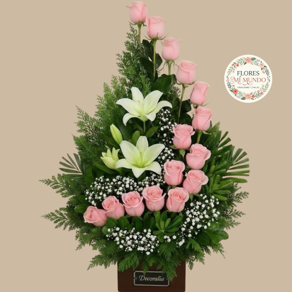 Arrimo con Rosas Rosadas