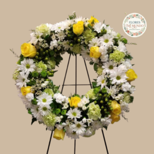 Corona de Condolencias con Rosas Amarillas