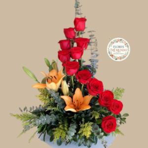 Arreglo con Rosas Rojas en Escalas