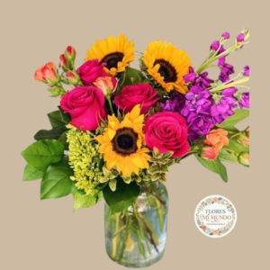 Florero Girasoles y Rosas