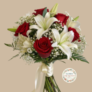 Ramo de Novia con Rosas y Lirios