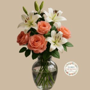 Florero con Rosas Damasco