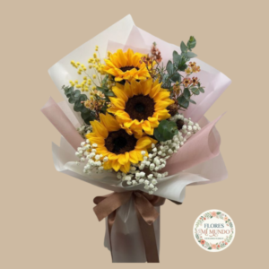 Fino Ramo con 3 Girasoles