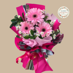 Ramo con 3 Gerberas Rosadas