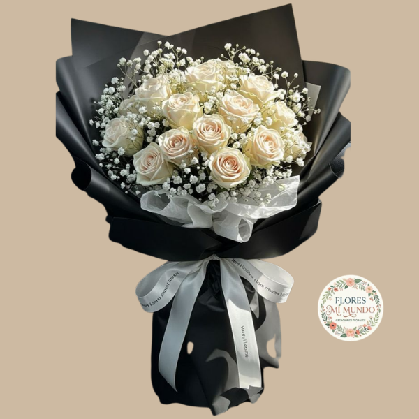 Ramo con 15 Rosas Blancas