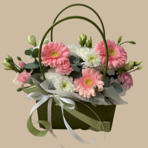 Cartera con Gerberas Rosadas