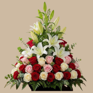 Arreglo en Rosa Bicolor y Liliums