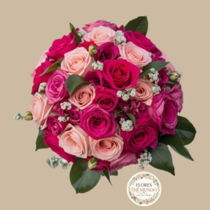 Ramo de Novia en Tonos Rosados