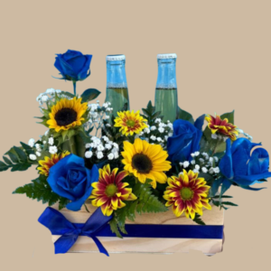 Arreglo Floral con 2 Cervezas
