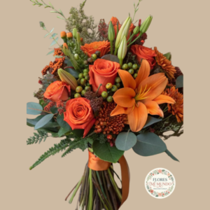 Ramo de Novia con Flores Naranjas