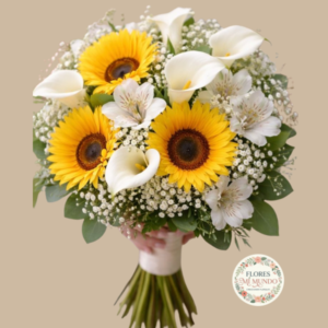 Ramo de Novia con Girasoles y Calas