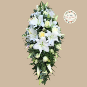 Cubre urnas con flores blancas