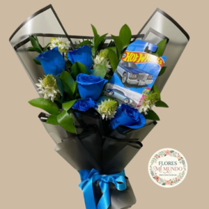 Ramo con Rosas Azules + Carro Hot Wheels