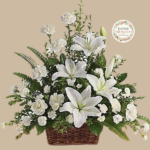 Canasto con Liliums y Claveles