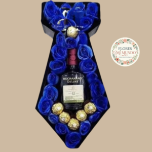 Corbata en Rosas Azules