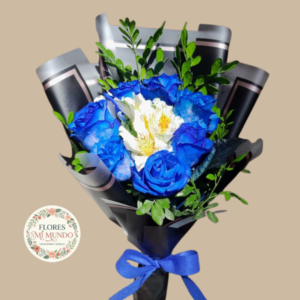 10 Rosas Azules y astromelias