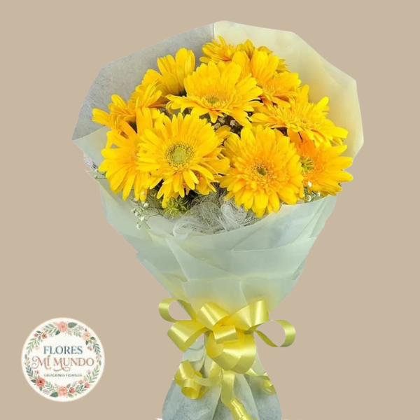 Ramo con 10 Gerberas Amarillas