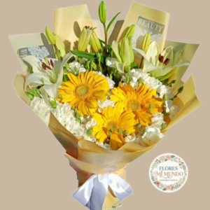 Ramo con Gerberas y Lirios Blancos