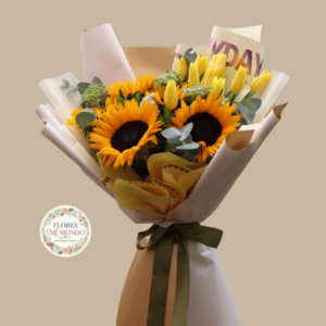 Ramo con Girasoles y Tulipanes Amarillos