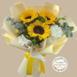 Elegante Ramo con 3 Girasoles