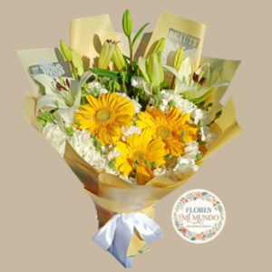 Gerberas y Lirios en Ramo