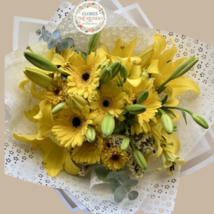 Ramo con Gerberas y Lirios Amarillos