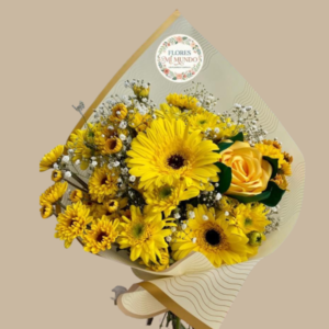 Ramo con Maule amarillo y Gerberas