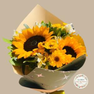 Fino Ramo con Girasol y Gerberas