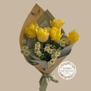 Ramo con 5 Tulipanes Amarillos