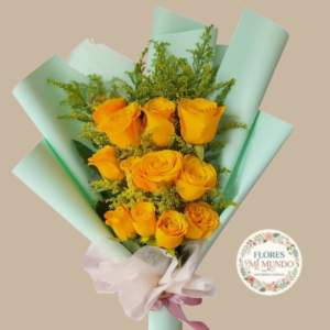 Ramo Extendido con 12 Rosas Amarillas