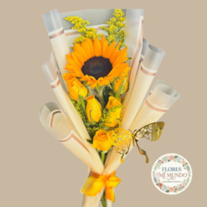 Ramo Extendido de Rosas y Girasol